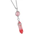 thumbnail image 1 of Collar para mujer, joyería para mujer, collar de piedra de cristal hexagonal para mujer, colgante de chakra de alambre envuelto natural irregular, joyería, cadenas de aleación, regalo de San Valentín,, 1 of 3