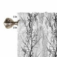 thumbnail image 5 of Black Grey Kitchen Curtain Set, Pastoral Botanical Branch Aesthetics Window Valance and Tiers 36" Length, Light Filtering Short Curtains Valance for Cafe Bathroom Bedroom 54"x18", 5 of 7
