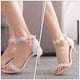 thumbnail image 5 of 1 par de zapatos de tacón alto con encaje puntiagudo para novia, sexys, para boda (blancos), 5 of 7