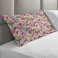thumbnail image 2 of Shabby Flora Quilted Pillowcover, Country Life Design with Flowers Florals Roses Orchids Buds Romantic Print, Standard King Size Accent Pillow Cover for Bedroom, 36" x 20", Multicolor, by Ambesonne, 2 of 2