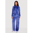 thumbnail image 3 of Women's Velour Long Sleeve Solid Zip Front Hoodie, 3 of 5