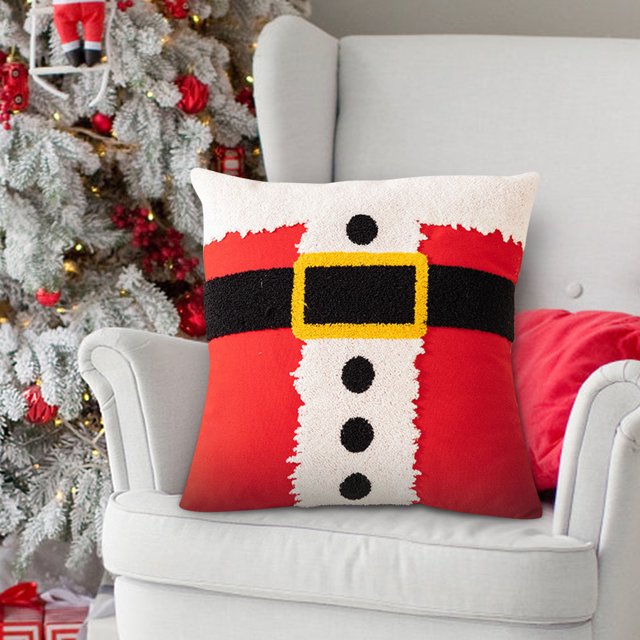 Fiudx Liquidación de ahorros de invierno Juegos de almohadas con bordado de toallas navideñas, cojines para sofá de casa, almohadas navideñas, juegos de cojines para sala de estar