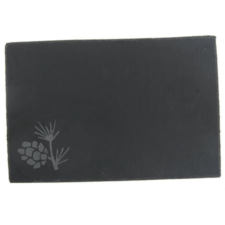 Thirstystone Slate Cheeseboard, Etched Pine Cone with Chalk