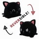 thumbnail image 1 of Muñeco de peluche reversible de doble cara con diseño de gato negro, 1 of 3