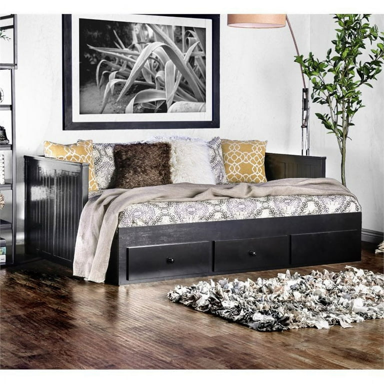 Furniture of america sorrinah cheap wood daybed with drawers