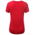 thumbnail image 2 of FashionOutfit Women's Basic Solid Round Neck Various Color Short Sleeve PlusSize Top, 2 of 3