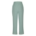 thumbnail image 4 of Annhoo Women's Causal Pants Solid Color Outdoor Straight Leg Trousers Drawstring Elastic Waist Comfy Daily Pants with Pockets, 4 of 6