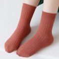 thumbnail image 5 of 5 pares de calcetines de media pantorrilla para niños, algodón peinado, suaves, cómodos, durabilidad, Color puro, calcetines para niños pequeños para otoño, 5 of 5