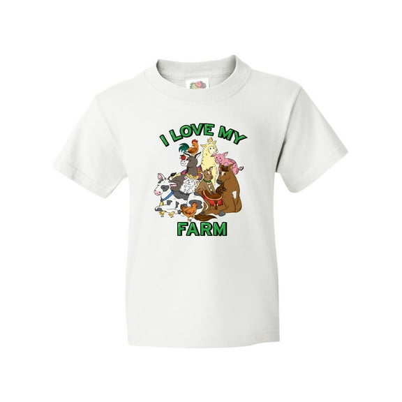 Inktastic I Love My Farm with Happy Farm Animals Youth T-Shirt