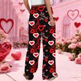 thumbnail image 6 of LWavelet Comfort Fabric Love Print Wide Leg Pants Women Valentine's Day Lounge Wear Deep Red XXL, 6 of 6