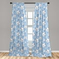 thumbnail image 4 of Ambesonne Vintage Winter Curtains, Snowy Trees Birds, Pair of 28"x63", Ceil Blue Indigo and Salmon, 4 of 4
