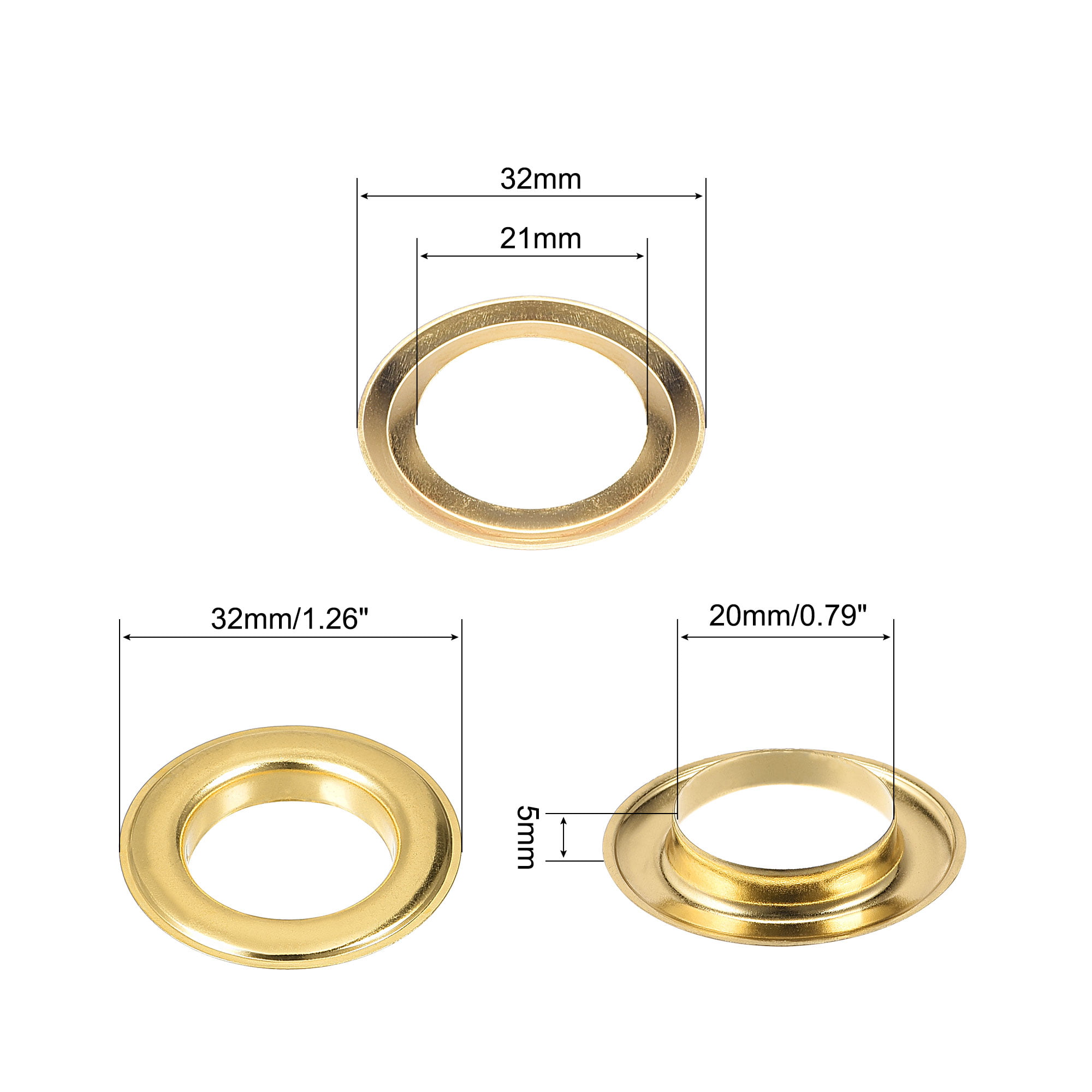 50sets/pack(Outer diameter)13mm (internal)8mm (high)4mm bronze grommets  mini 4 colour Arc eyelet - AliExpress