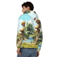 thumbnail image 4 of Uemuo Cartoon Mushroom House for Men's Fashion Full-zip Hoodies & Sweatshirts with Kangaroo Pocket, Zip-up Hooded Sweatshirt, Moisture Wicking & Breathable-X-Large, 4 of 5
