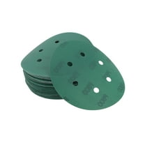 Unique Bargains Car Sanding Discs 6inch 6 Hole 800 Grit Abrasion Resistance | Round Hook and Loop Sandpaper Green 50 Pcs