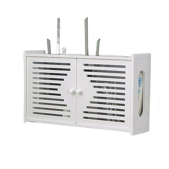 Wall Hanging WiFi Router Shelf, TV Set-Top Storage Box, Wall Storage Shelf, Wire Storage Box, Decorative WiFi Hider, Wire Storage Box Shutter