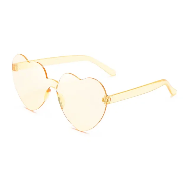 Colorful Hearts Rimless Sunglasses Gong Bohan unisex
