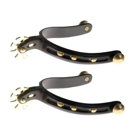 Jacks 11078 Black Steel Spurs with Horseshoe Band