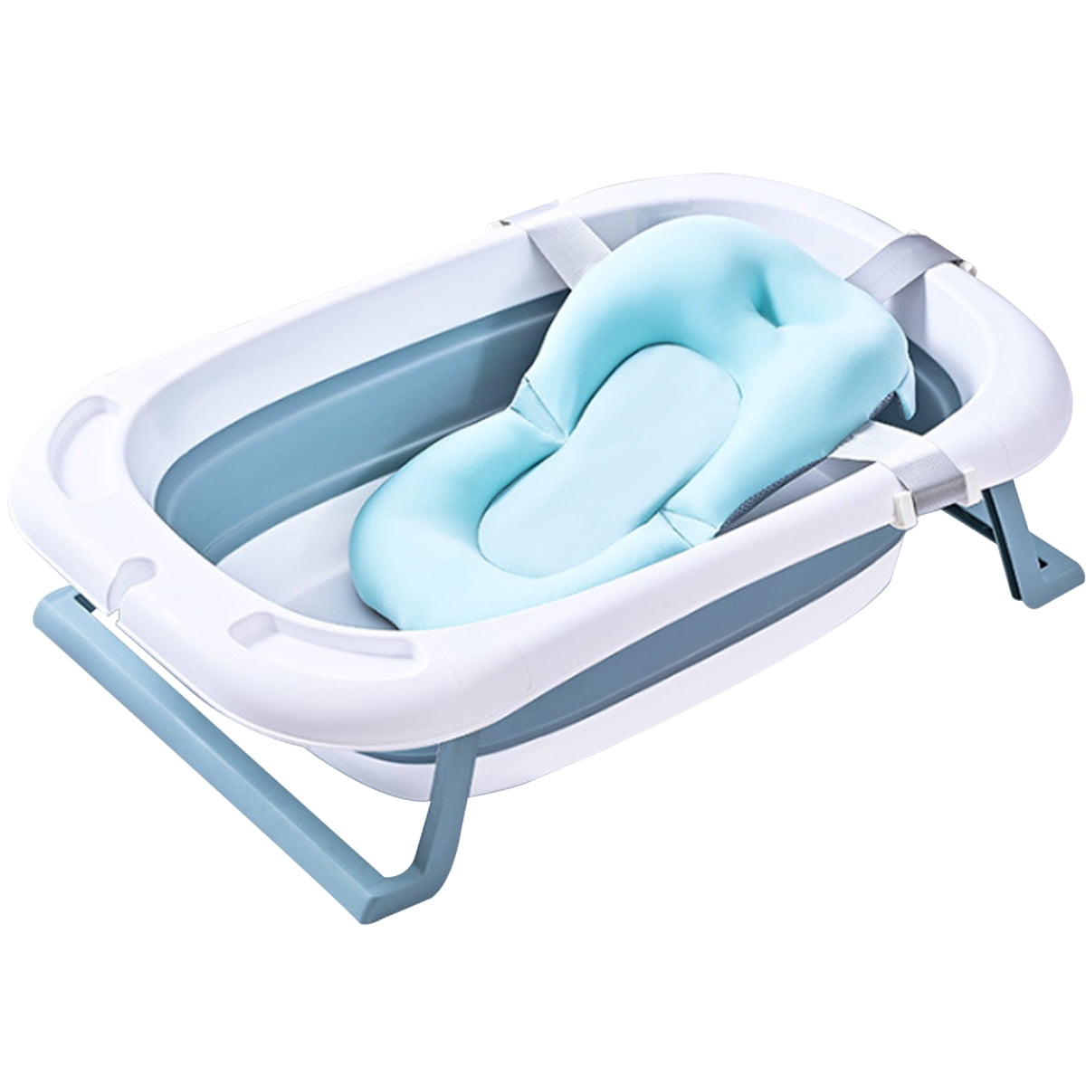 Foldable Newborn Baby Bath Tub with Cushion +Shower Head Card Slot