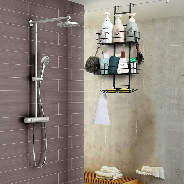 Hanging Shower Caddy over Shower Head, Bathroom Shower Organizer