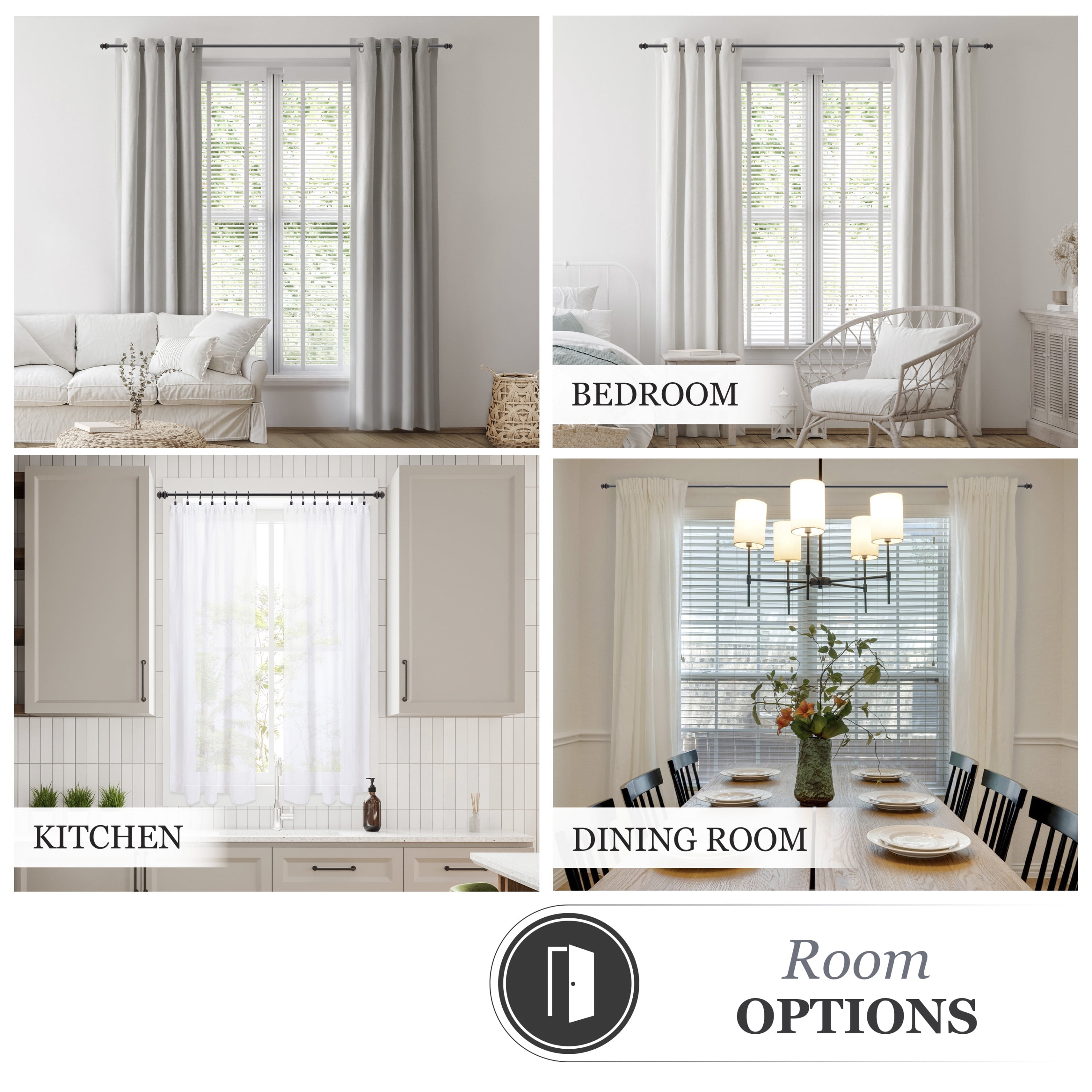 Kenney® Kendall 5/8" Standard Decorative Window Curtain Rod, 48-86", Antique Rust