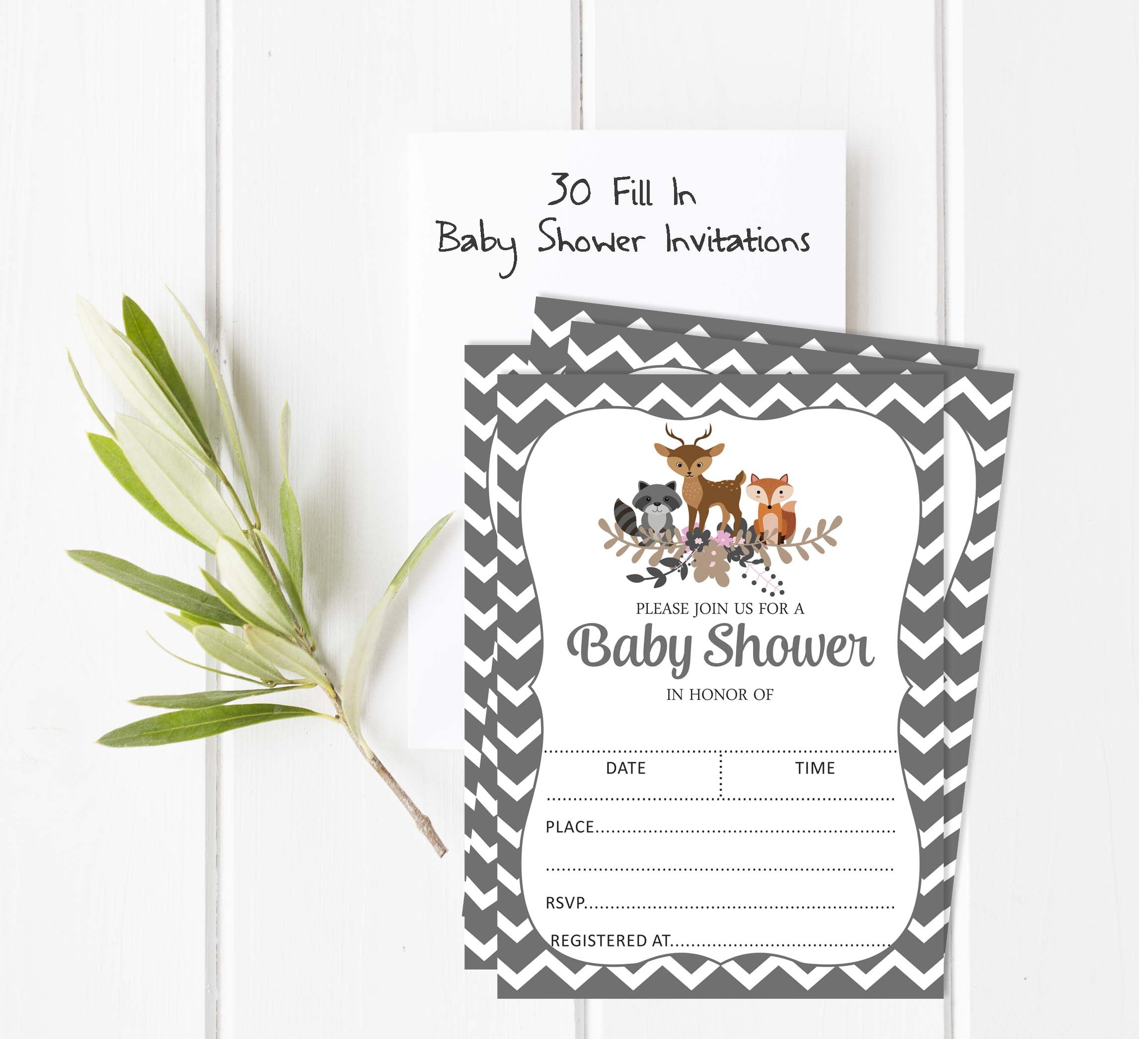 Inkdotpot Set Of 30Jungle Animals Baby Shower Invitations-Diaper Raffle Tickets And Baby Shower Book Request Cards Gender Neutral Invites Its A Boy Its A Girl
