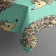 thumbnail image 3 of Cute Green Hedgehog Pattern Rectangle Tablecloth 60"x84",Waterproof Polyester Rectangle Table Cloth, Wipeable Spillproof Polyester Tablecloth for Dining, Camping, Indoor and Outdoor, 3 of 5