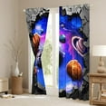 thumbnail image 3 of Galaxy Curtains Outer Space Themed 30%-50% Blackout Curtains, Solar System Window Curtains for Teens Universe Themed Bedroom Curtains Space Starry Sky Planet Curtains,2 Panels 42"Wx90"L, 3 of 5