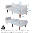 thumbnail image 2 of MIKIBAMA 68.11 Inch Grey 2 Seat Fabric Mid Century Modern Convertible Futon Sofa Bed Tufted Split Back With Solid Wood Legs for Small Spaces, 2 of 7