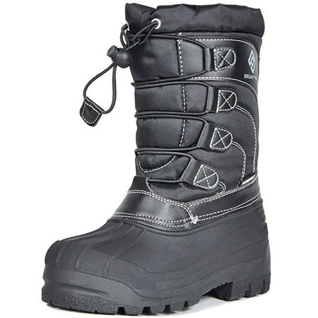 

REAM PAIRS Unisex Kids Winter Knee High Waterproof Insulated Boots Black Size 12