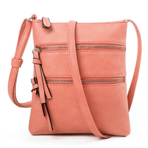 JVBTVB Women's Crossbody Shoulder Bag Multifunctional with Pockets Double Zipper Fashion Vertical Design Handbag Purse for Daily Use Travel Work