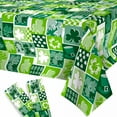 thumbnail image 3 of AUQ Irish Shamrock Tablecloth St. Patrick'S Day Vinyl Dining Room Kitchen Decor,Green White Yellow Gold Clovers,St. Pat'S Day Celebration Table Cover B, 3 of 7