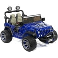 thumbnail image 4 of Trail Explorer 24V Kids Ride On Truck With Parental Control Remote, LED Foam Wheels, MP3 + Wireless Music Streaming, Vegan Leather Seats (Spider Blue), 4 of 11