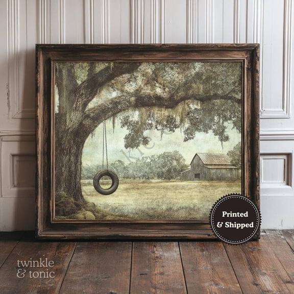 Vintage Barn Rustic Farmhouse Dark Cottagecore Decor Wall Art