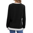thumbnail image 5 of UVN Sweatshirts for Women Casual Long Sleeve Shirts Loose Fit Pleated Front Crewneck Tunic Tops, 5 of 9