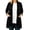 Black, variant on Flattering Plus Size Open Front Cardigan, Draped Collar 3/4 Sleeve Duster with Pockets, Asymmetric Hem and Comfy Loose Fit