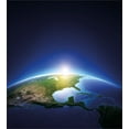thumbnail image 3 of Ambesonne Earth Duvet Cover Set, Sunrise North America, Queen, Blue Dark Blue Green, 3 of 3