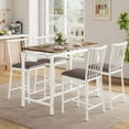 thumbnail image 2 of Counter Height Table Set with 4 Chairs, LEGAHOME Bar Dining Table Set for 4, 5 Piece Breakfast Nook Pub Dinntte Set for Kitchen Apartment Bistro, Brown, 2 of 10