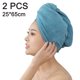 thumbnail image 2 of Paquete de 2 toallas de microfibra para secar el cabello, gorro grueso con botón, toalla para el cabello, envoltura mágica instantánea para secar el cabello, 2 of 5