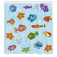 thumbnail image 3 of Ambesonne Ocean Shower Curtain, Navy Nautical Life Sea, 69"Wx75"L, Multicolor, 3 of 5