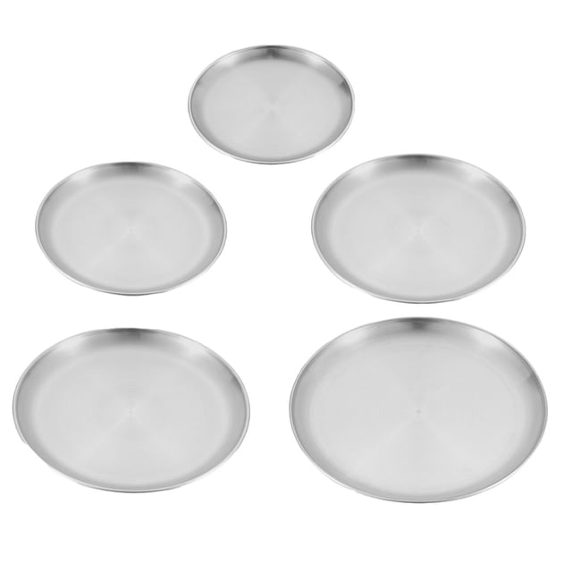 Placas de Acero inoxidable de 5 piezas, Vajilla de Acampado de Óxido Platón de Barbacoa de acero para cocinas para actividades paraire libre