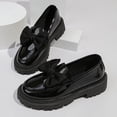 thumbnail image 6 of Miluxas Women's Leather Platform Loafers with Bow - Chunky Trendy Slip-On Dress Shoes for Work & Casual Wear Black 7.5(40), 6 of 9