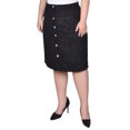 thumbnail image 2 of Plus Size Knee Length Slim Tweed Knit Skirt, 2 of 3