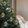 thumbnail image 5 of Blue Christmas Tree Shape Nativity Scene Decoration, 2D Flat Memorial Pendant, 3.15 Inch, 5 of 7