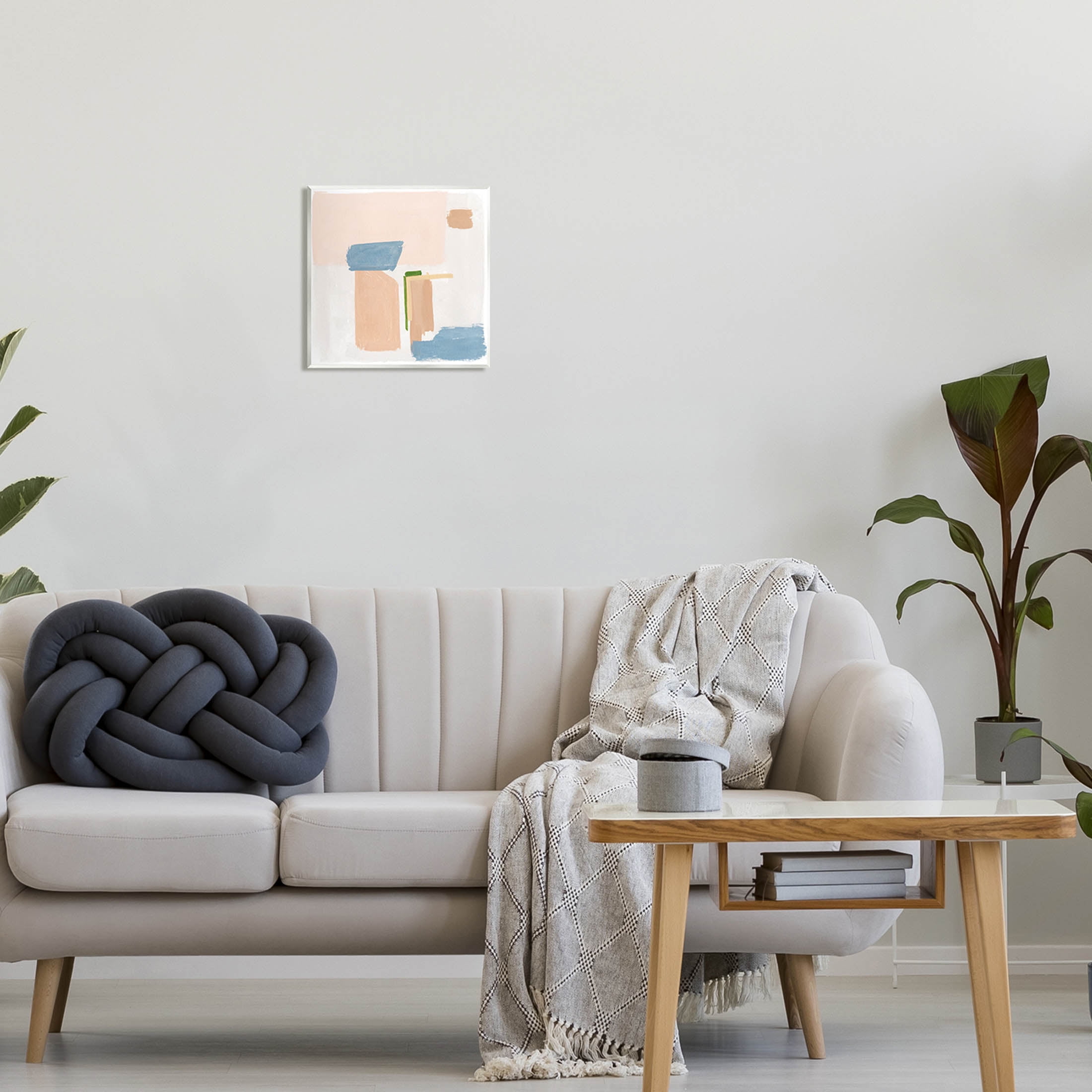 Pastel Geometric Square Shapes Abstract Painting Unframed Art Print Wall Art
