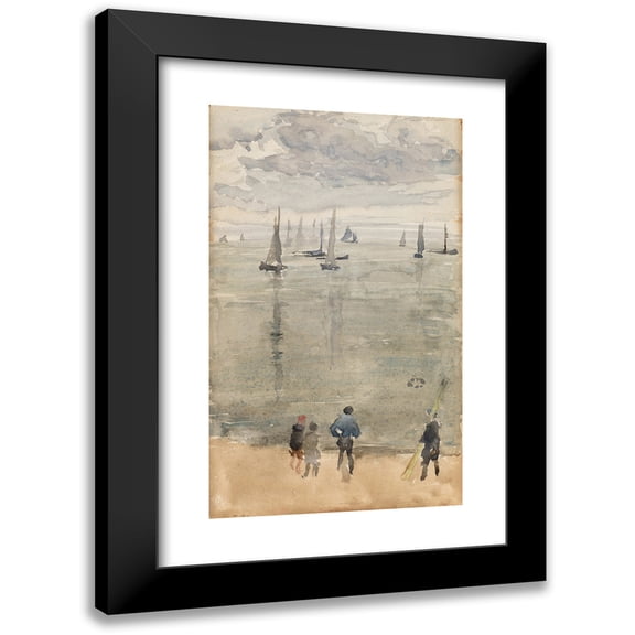James Abbott McNeill Whistler 10x14 Black Modern Framed Museum Art Print Titled - VioletThe Return of the Fishing Boats (C. 1885)