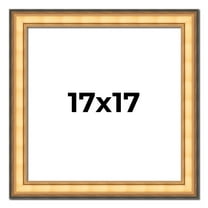 17x17 Frame Gold Plein Aire Solid Wood Picture Frame Width 2 Inches | Interior Frame Depth 0.5
