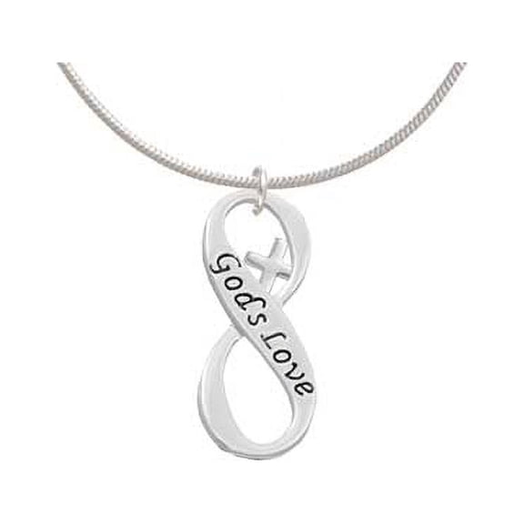 God's Love Infinity Sign Charm Necklace, 18" 2" Extender