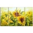 thumbnail image 2 of Bright Yellow Sunny Sunflowers - Floral Painting Canvas, 2 of 3