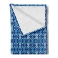 thumbnail image 2 of Blue Soft Flannel Fleece Throw Blanket, Scribble Style Pattern with Ikat Inspired Folk Motifs, Cozy Plush for Indoor and Outdoor Use, 50" x 70", Turquoise Pale Blue, by Ambesonne, 2 of 5