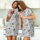 thumbnail image 4 of Fotbe Cowboy Bata de Dormir para Mujer con Estampado, Camisón de Algodón de Manga Corta, Ropa de Dormir Casual, 4 of 6
